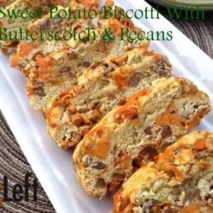 Six Sweet Potato Biscottis on a long serving dish