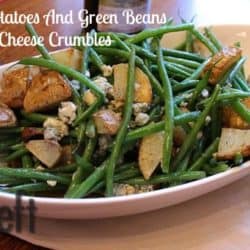 Roasted Potatoes and Green Beans with Bleu Cheese Crumbles from Zagleft