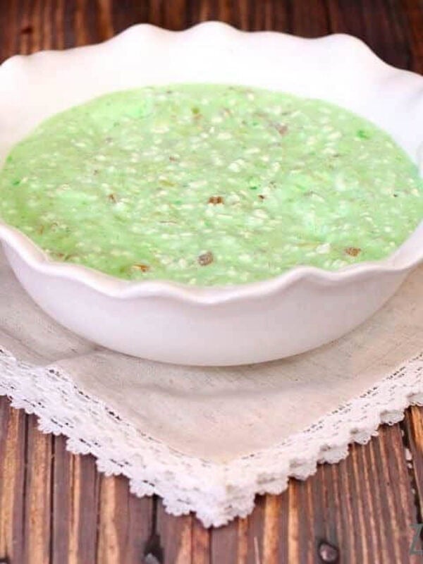 Pineapple Lime Jello Salad in a large bowl