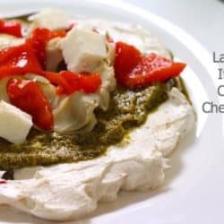 layered italian cream cheese dip on plate